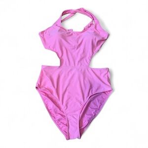 Juicy Couture Monokini Swimsuit Pink Summer One Piece X-Back Over the Shoulder